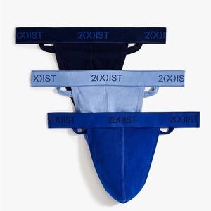 2(X)IST Men's Blue Y-back thong Set